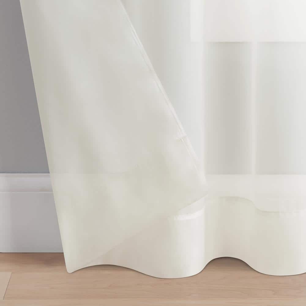 Ivory Sheer Grommet Blackout Polyester Window Panel