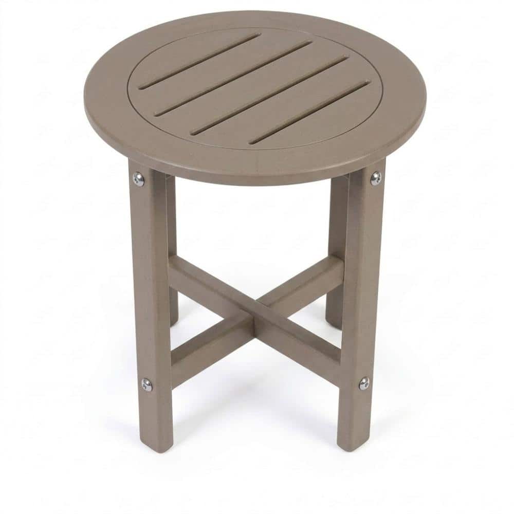 Antique Brown HDPE Outdoor Side Table, Small All-Weather Patio End Table, 15.94 in. L x 15.94 in. W x 17.71 in. H price history on PriceWatchPro