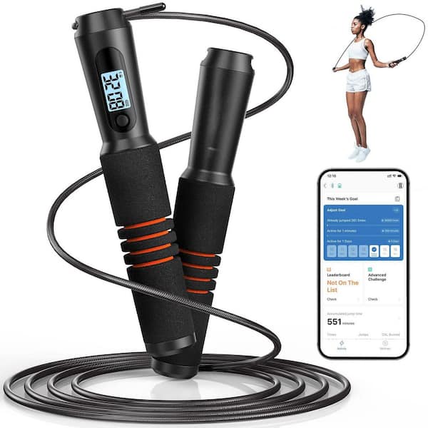 Smart Connect Jump Rope with APP Tracking,Tangle-Free Design,Adjustable Length, Perfect for CrossFit,Gym,MMA,Skipping