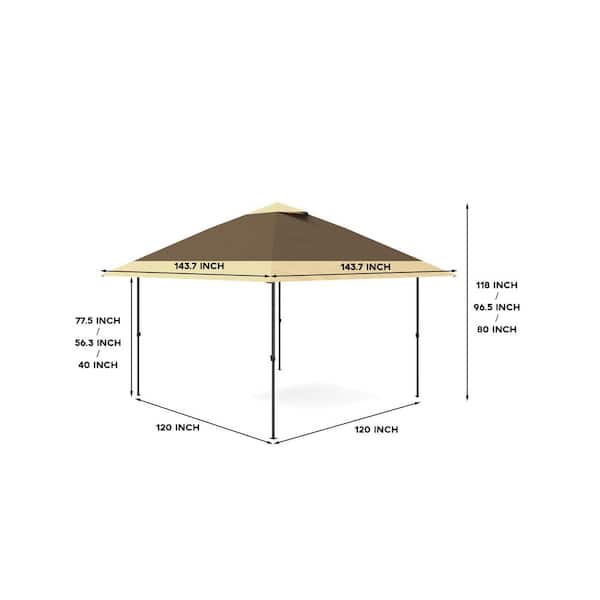 Unbranded - Pop Up Gazebo 12 ft. x 12 ft. Outdoor Canopy Shelter with Mosquito Netting 4-Stanbags Instant Gazebo Tent for Lawn