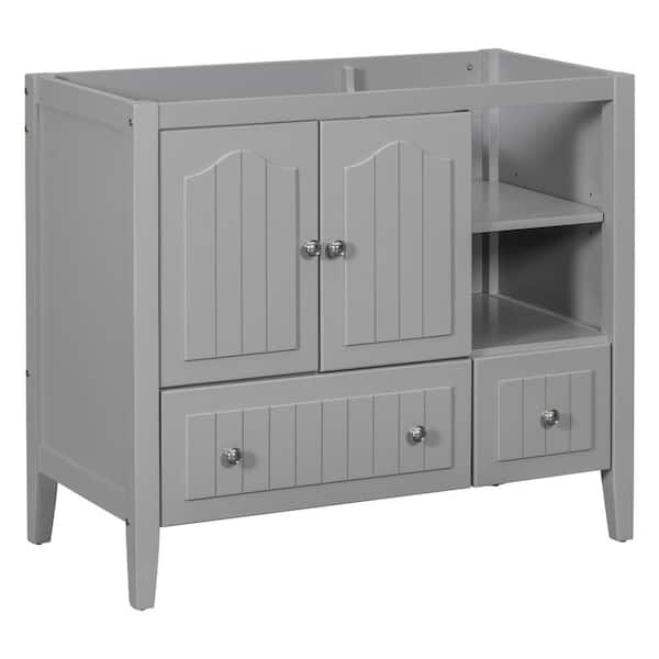 Dimakai 35.00 in. W x 17.52 in. D x 31.02 in. H Two Drawers Bath Vanity Cabinet without Top in Gray Unassembled