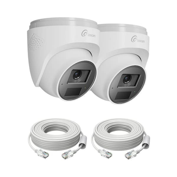 4K PoE Add-On Wired Security IP Camera, Person Vehicle Detection, Two Way Audio, Only Works with 4K PoE NVR, 2 Pack