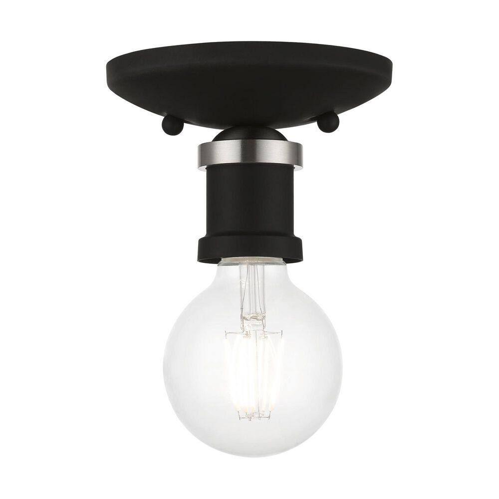 Lansdale Black and Brushed Nickel 1-Light Flush Mount