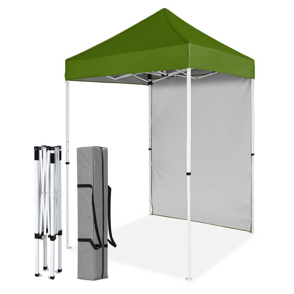 Grass Green 5x5 Outdoor Portable Canopy Tent with White Frame