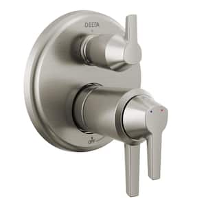 Galeon 2-Handle Wall Mount Diverter Valve Trim Kit with 3-Setting Integrated in Lumicoat Stainless (Valve not Included)
