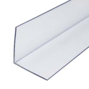2 in. D x 2 in. W x 36 in. L Clear Butyrate Plastic 90° Even Leg Angle Moulding 12 Total Lineal Feet (4-Pack)