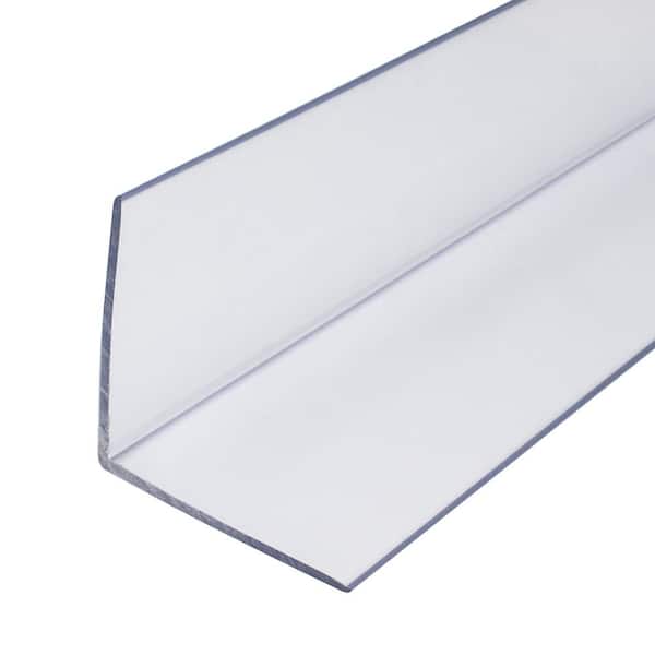 Outwater 2 in. D x 2 in. W x 36 in. L Clear Butyrate Plastic 90° Even Leg Angle Moulding 12 Total Lineal Feet (4-Pack)