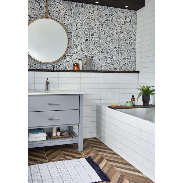 White 4 in. x 16 in. Glossy Ceramic Subway Wall Tile (8.8 sq. ft./Case)