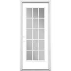 32 in. x 80 in. Ultra White 15 Lite Right-Hand Clear Glass Painted Steel Prehung Front Door Brickmold/Vinyl Frame