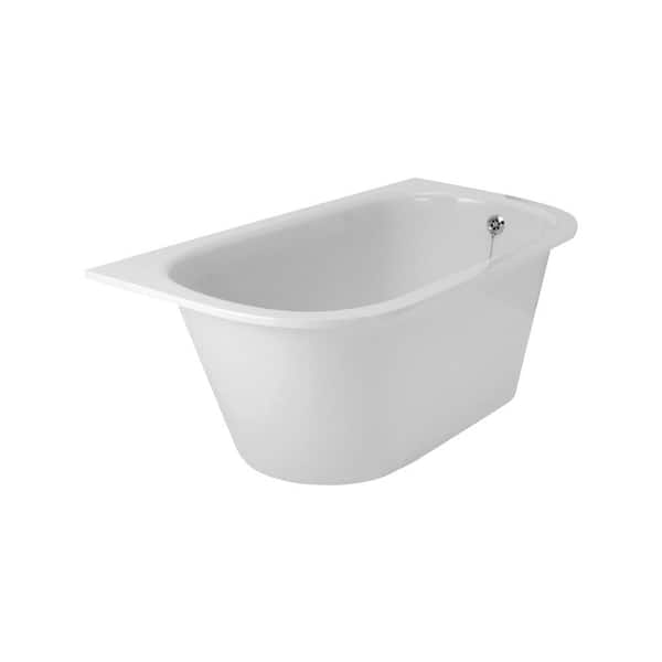 Aquatica Inflection-A-W 4.92 ft. EcoMarmor Stone Reversible Drain Oval Bathtub in White
