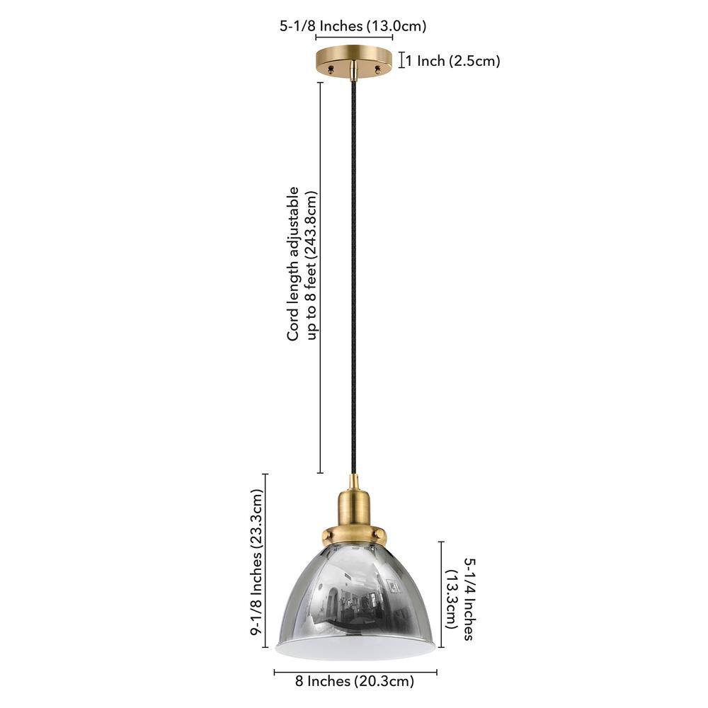 Madison 8" Polished Nickel Dome Pendant Light
