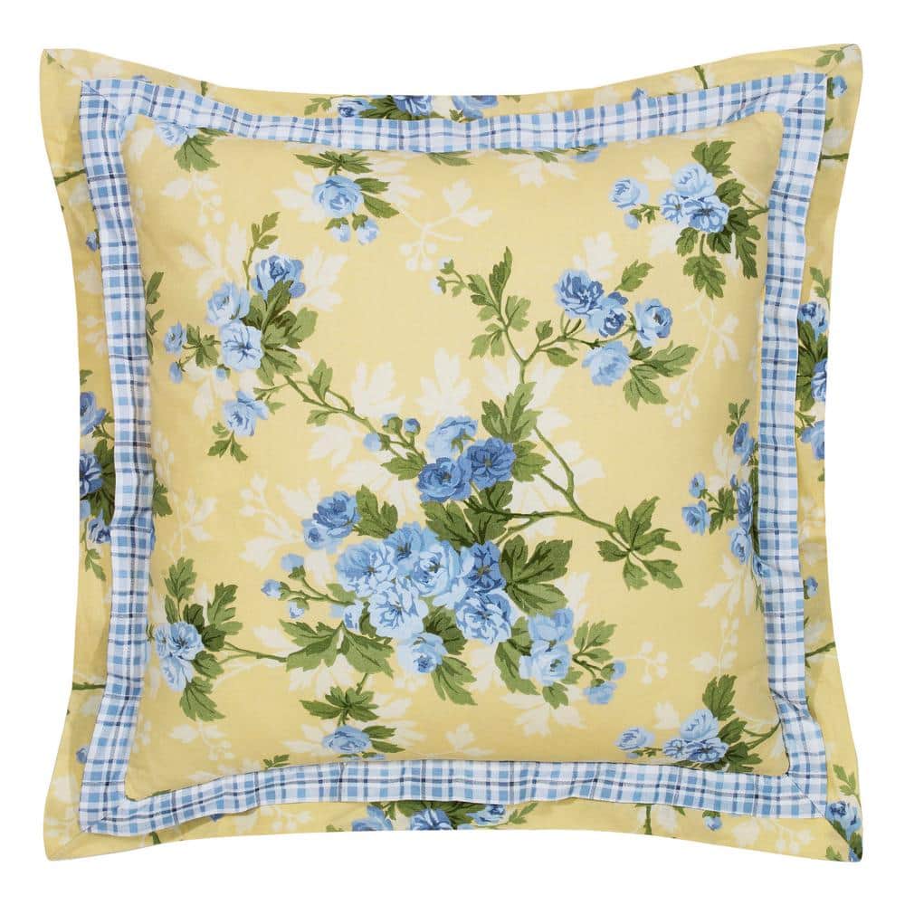 King Blue and Yellow Cotton Reversible Comforter Set