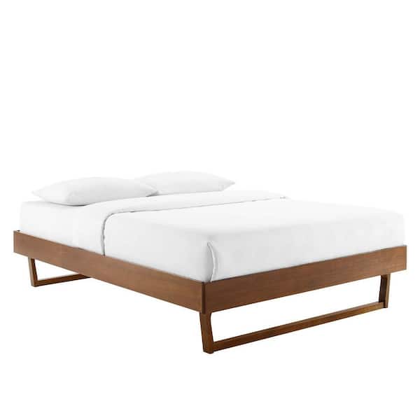 MODWAY Billie in Walnut King Wood Platform Bed Frame
