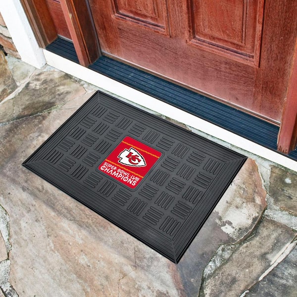 NFL - Kansas City Chiefs Super Bowl LVIII Black Indoor/Outdoor Heavy Duty Vinyl Medallion Door Mat - 19.5 in. x 31 in.