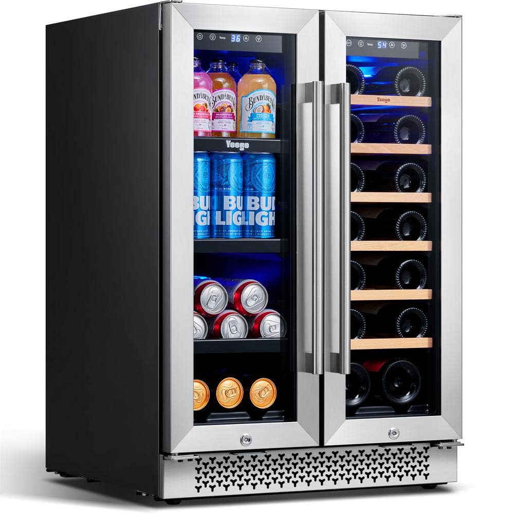 24 Inch Stainless Steel Dual Zone Wine and Beverage Cooler