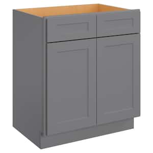 30-in W X 24-in D X 34.5-in H in Shaker Grey Plywood Ready to Assemble Floor Sink Base Kitchen Cabinet