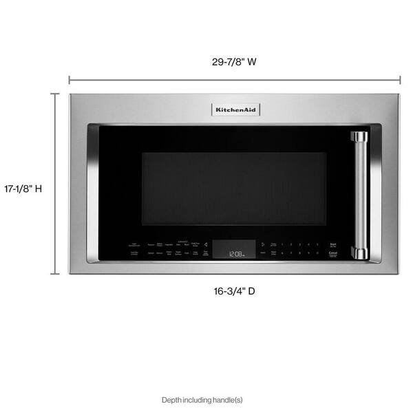 KitchenAid 30 in. W 1.9 cu. ft. 1800-Watt Over the Range Microwave with Air  Fry in Stainless Steel KMHC319LSS - The Home Depot