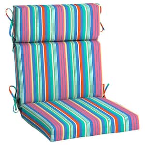 20 in. x 24 in. Outdoor High Back Dining Chair Cushion In Antilles Stripe