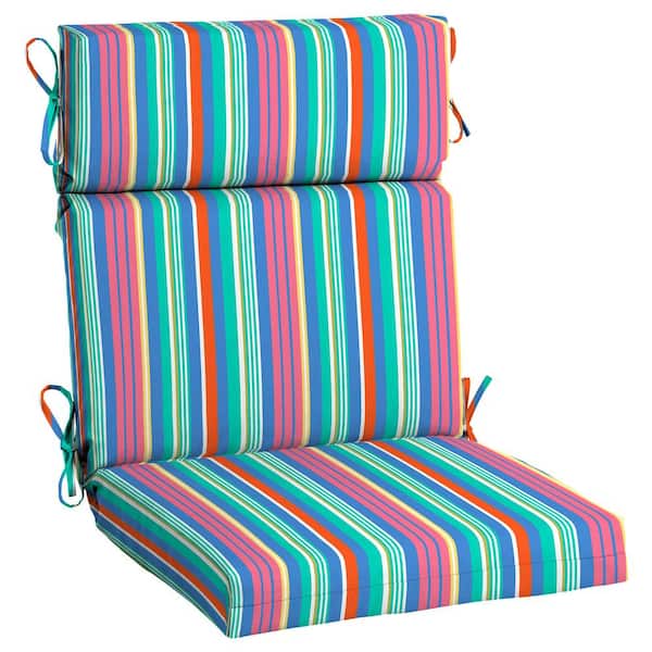 Hampton Bay 20 in. W x 20 in. D High Back Universal Outdoor Cushion in Antilles Stripe (Set of 4)
