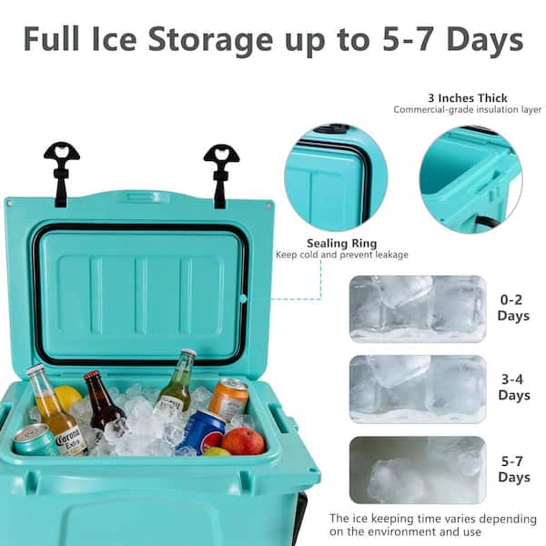 25 qt. Portable Cooler, Insulated Hard Cooler with Bottle Opener