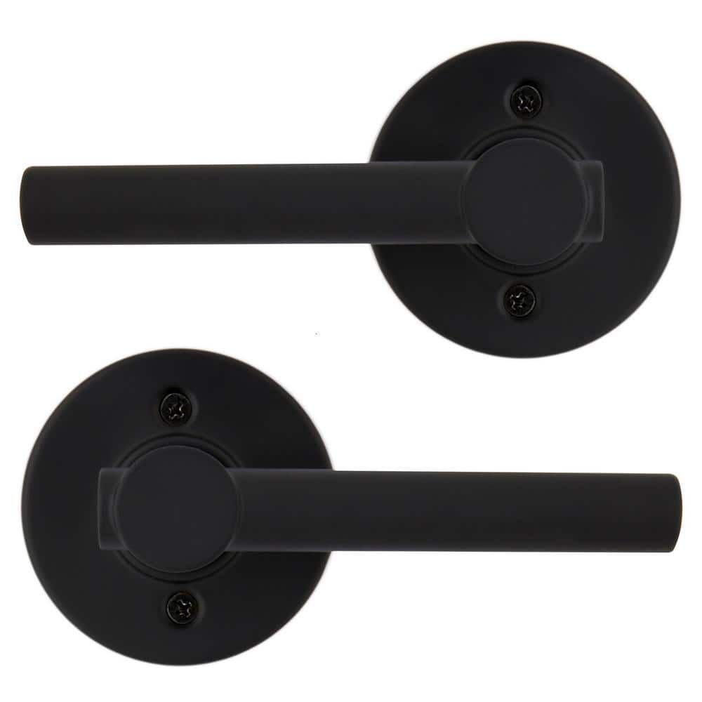 Defiant Highland Matte Black Dummy Door Lever With Round Rose (2-pack 