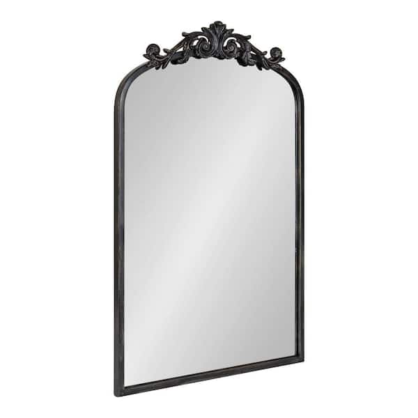 Kate and Laurel Arendahl 31 in. x 19 in. Classic Arch Framed Black Wall Mirror