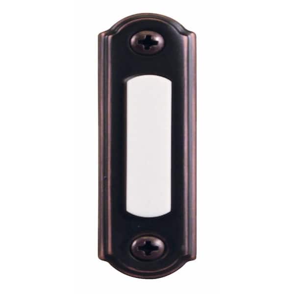 Hampton Bay Wired LED Illuminated Doorbell Push Button, Mediterranean Bronze
