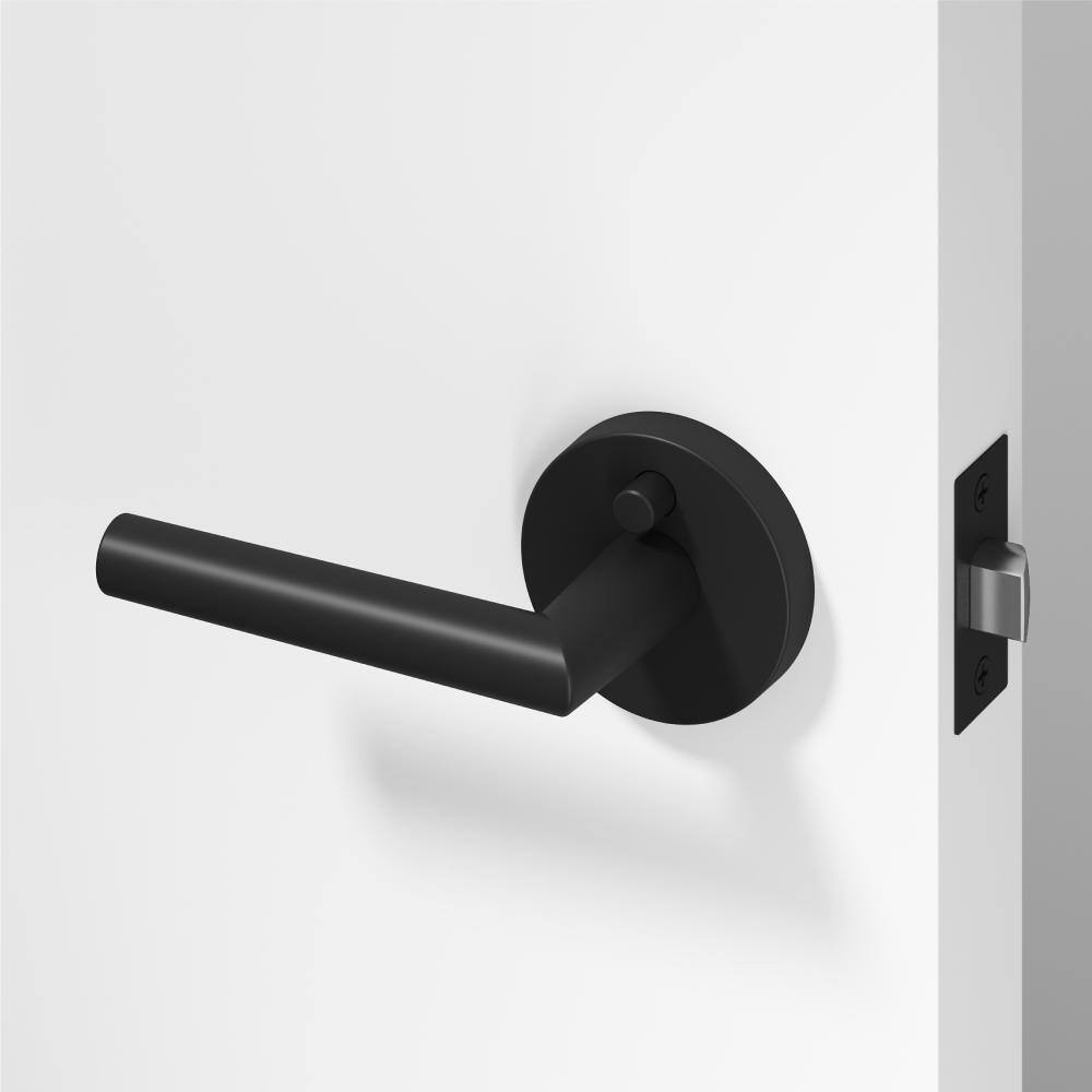Stark Metal Matte Black Privacy Bed/Bath Round Door Handle with Push Button and Round Rosette price history on PriceWatchPro