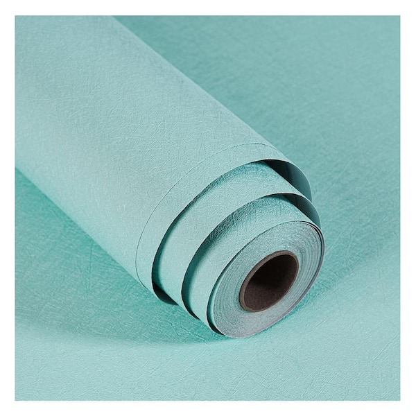 Blue Silk Embossed Contact Paper Peel and Stick Self-Adhesive  Wallpaper Roll, 15.7" x 98"
