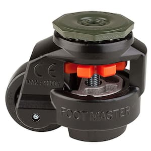 GD Series 2-1/2 in. Nylon Swivel Flat Black 1/2 in. Stem Mounted Leveling Caster with 1210 lb. Load Rating