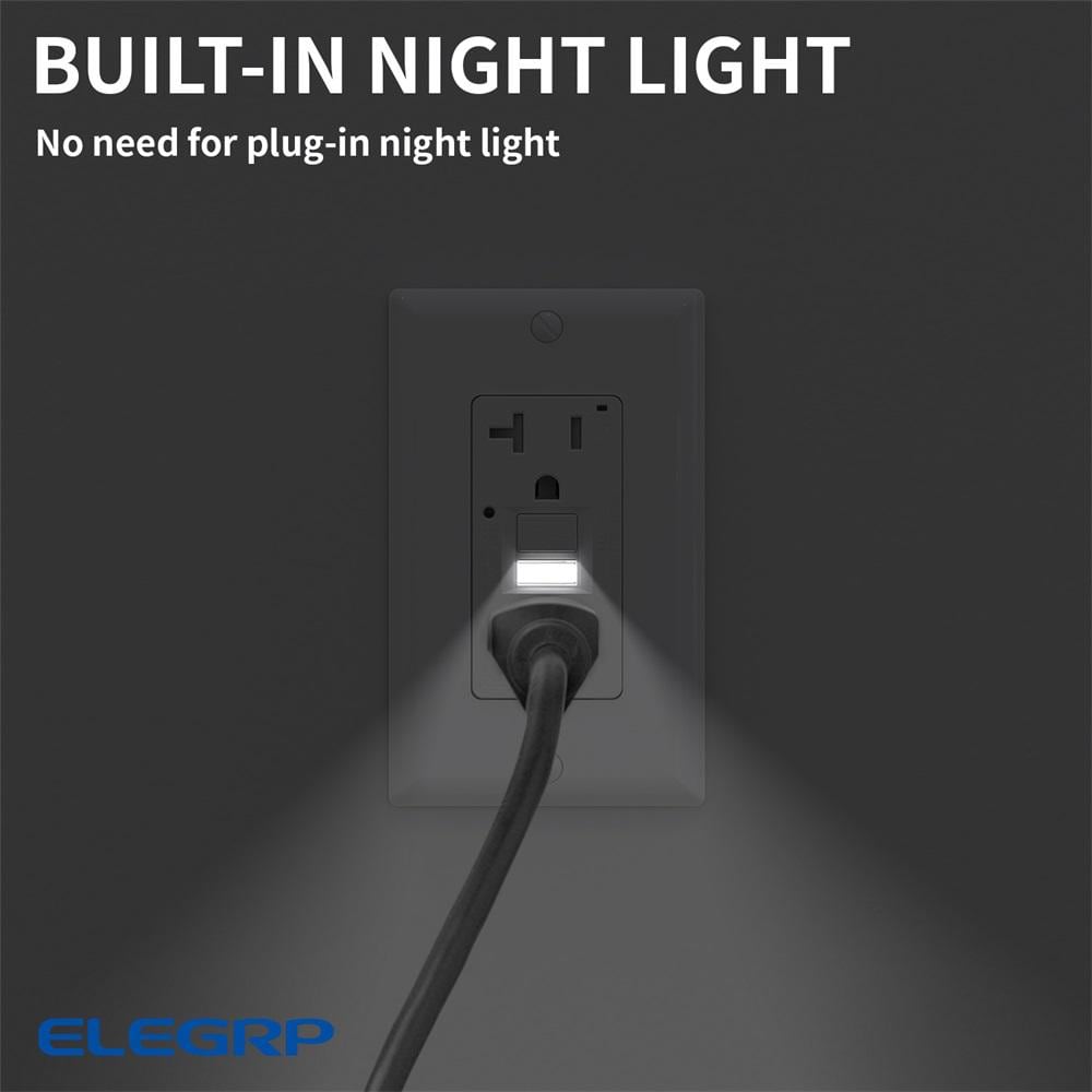 White Polycarbonate Tamper Resistant Duplex Outlet with Wall Plate and Indicator Light