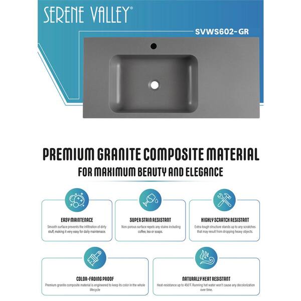 SERENE VALLEY 47 in. Dual Mount Granite Composite Bathroom
