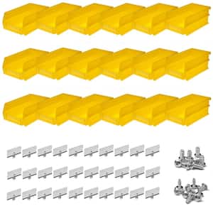 LocBin 7-3/8 in. L x 4-1/8 in. W x 3 in. H Yellow Polypropylene Hanging Bin and BinClip Kits (24-Count)