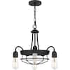 Hampton Bay Southbourne 4-Light Matte Black Chandelier with Open Steel ...