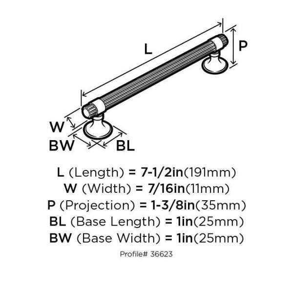 Satin Nickel 6-5/16" Coastal Bar Pull with Mounting Hardware