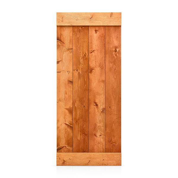 CALHOME 32 in. x 64 in. Red Walnut Solid Pine Wood Bathroom Stall Partition Door Slab