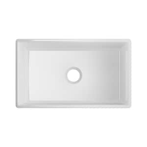 30 in. White Fireclay Farmhouse Apron Front Undermount Single Bowl Kitchen Sink