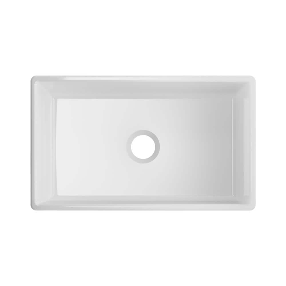 30 in. White Fireclay Farmhouse Apron Front Undermount Single Bowl ...