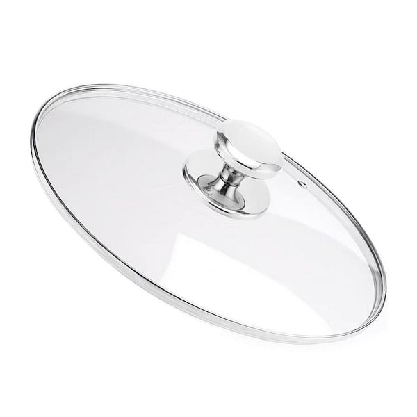 Tempered Glass Lid Stainless Steel Rim Handle Dishwasher Oven Safe Fits Frying Pans Pots Cast Iron Replacement