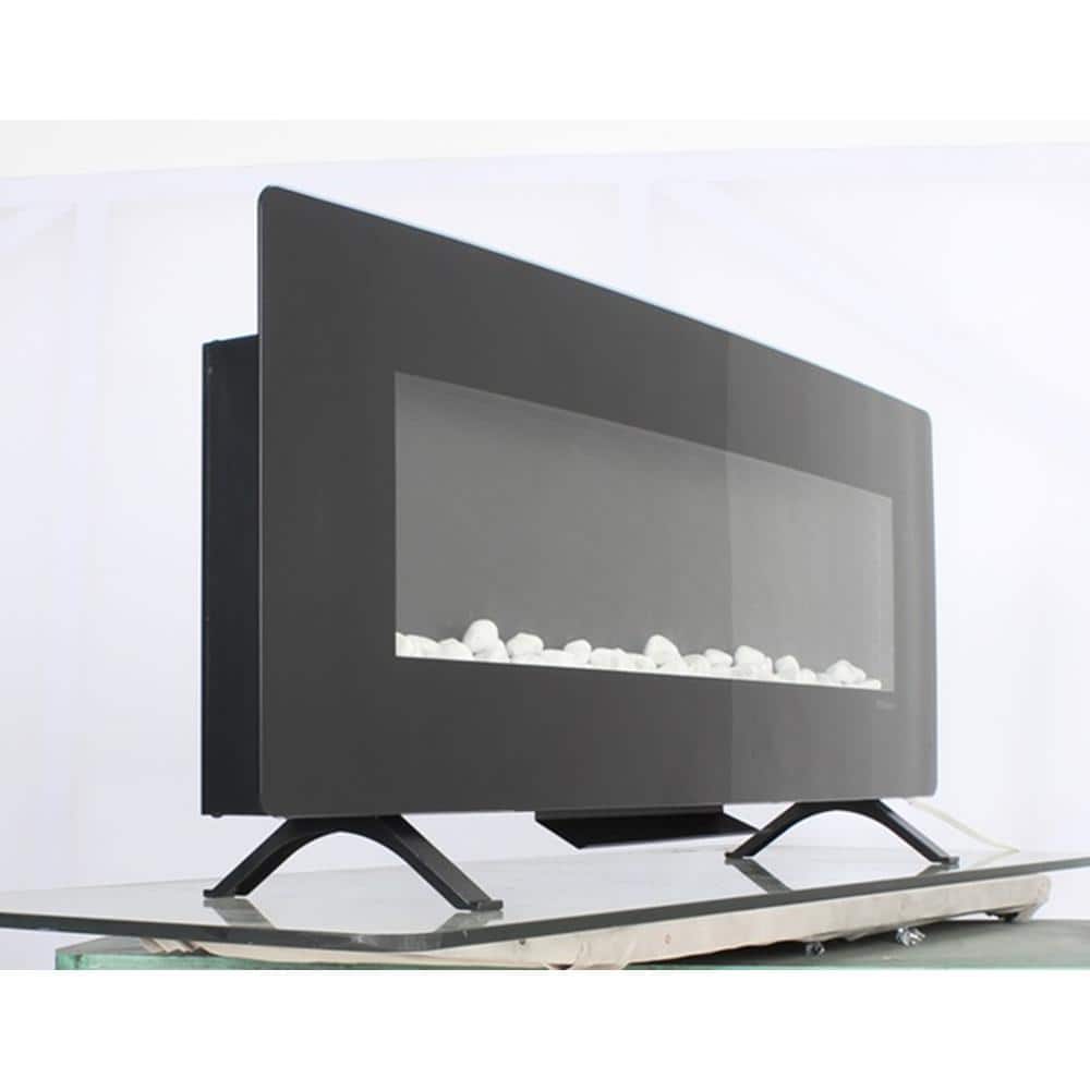 48 in. Curved Front Wall Mounted Electric Fireplace with Remote and Multi C