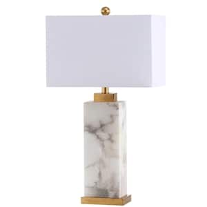 JONATHAN Y Eloise 23 in. Alabaster/Metal LED Table Lamp, White 