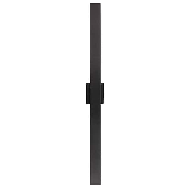 Rens 48 in. Black Finish Outdoor Hardwired Integrated LED Wall Lantern Sconce