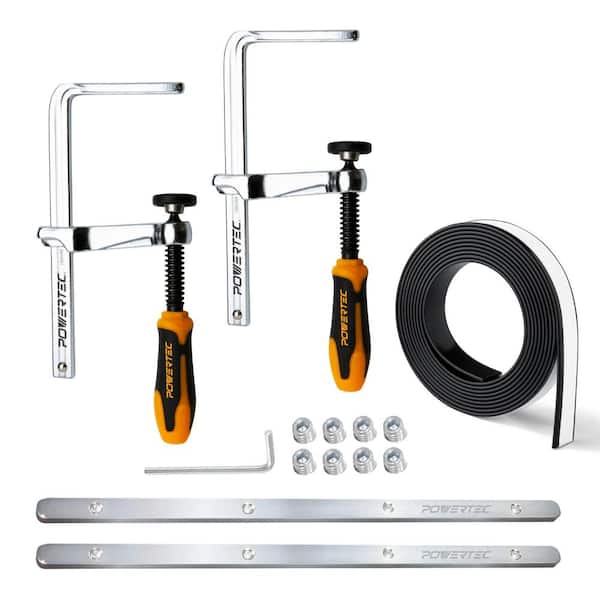 ‎POWERTEC 55 in. Guide Rail Splinter Guard Replacement Strip, 5-3/8 in. Track Saw Clamps and Connectors for Festool/Makita/DeWalt