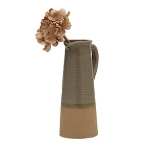 Ceramic Pitcher Vase, 15 Inch, Sage