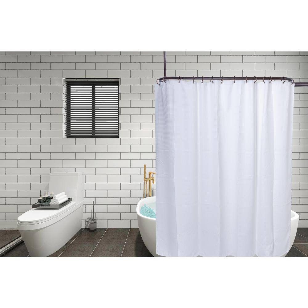 Oil Rubbed Bronze D-Shaped Ceiling Mounted Shower Curtain Rod Set