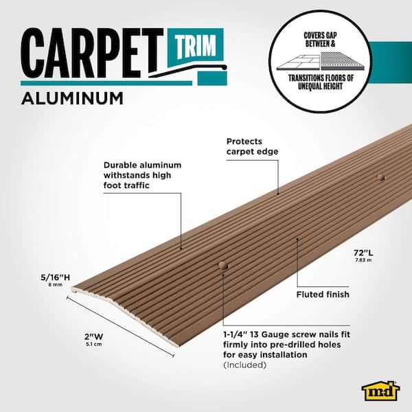 2"X 72" SPICE ALUMINUM CARPET TRIM W/SCREW NAILS