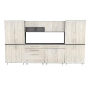 KRATOS 126 in. W x 70.9 in. H x 19.6 in. D 18 shelves 6-Piece Wood Kitchen Freestanding Cabinet in Chantilly/Dark Gray