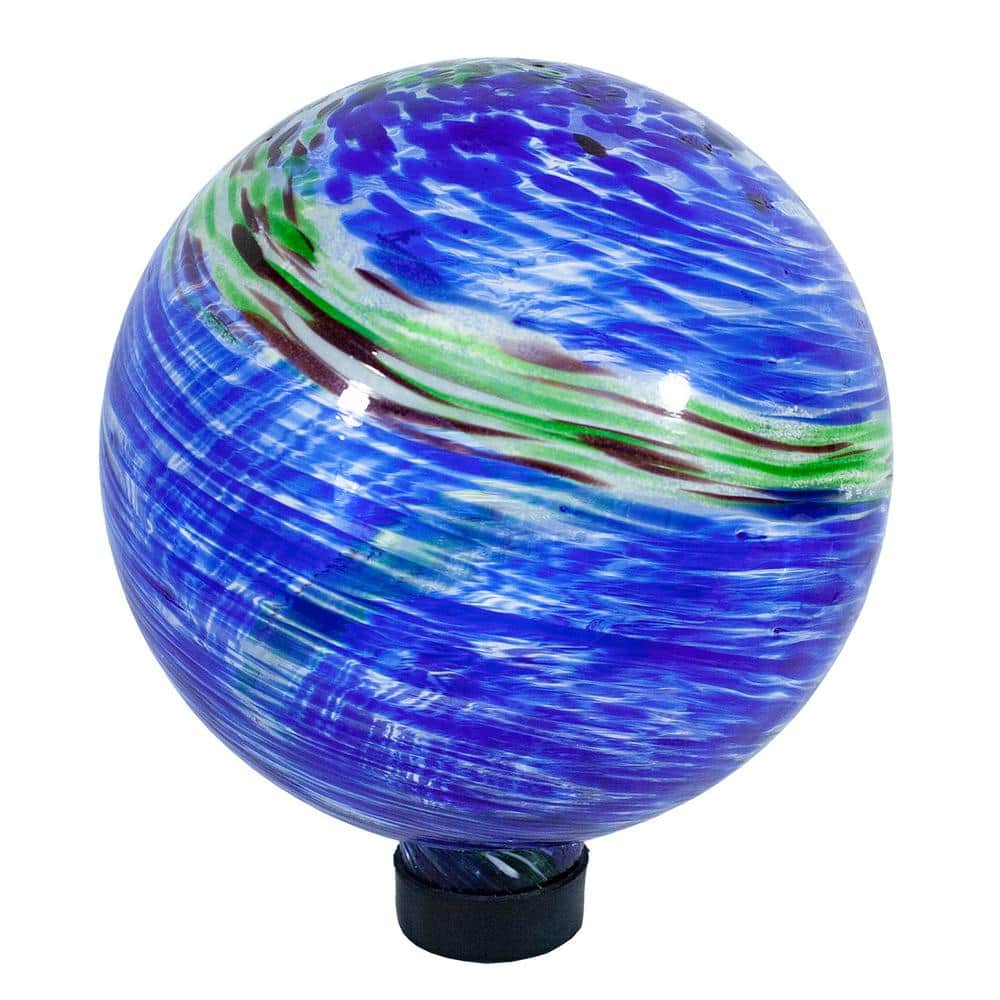 Echo Valley 10" Cobalt Blue Swirl Hand Blown Glass Gazing Ball