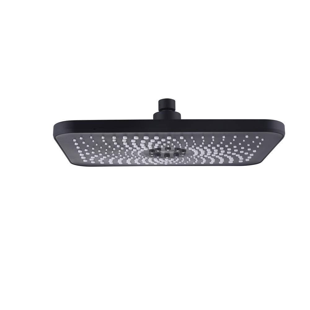 1-Spray Pattern with 1.8 GPM, 11 in. Wall Mount Rain Spray Fixed Shower Head with Adjustable Angle in Matte Black price history on PriceWatchPro