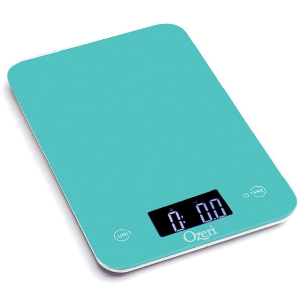 Ozeri Touch Professional Digital Kitchen Scale (12 lbs. Edition), Tempered Glass in Teal